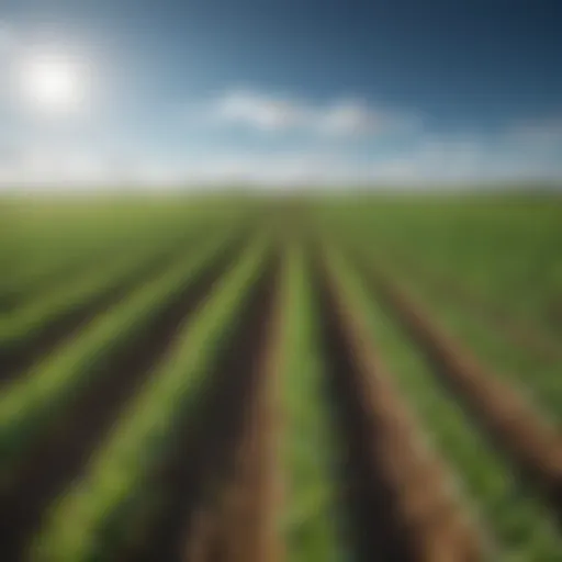 A lush field of non-GMO crops under a clear blue sky