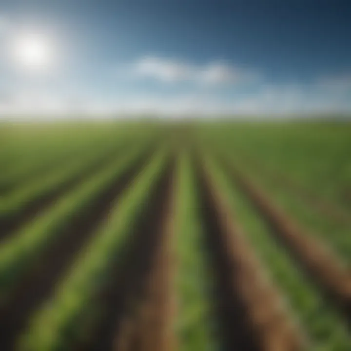 A lush field of non-GMO crops under a clear blue sky