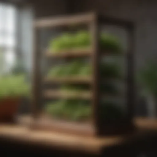 An elegant herb drying box constructed from natural materials