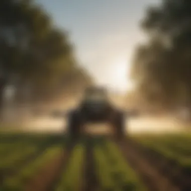 Precision Herbicide Sprayer in Action Precision herbicide sprayer in action on a farm field