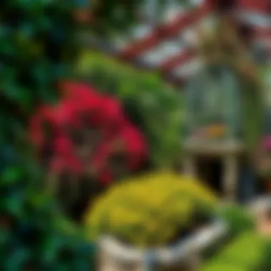 Lush garden showcasing diverse horticultural techniques