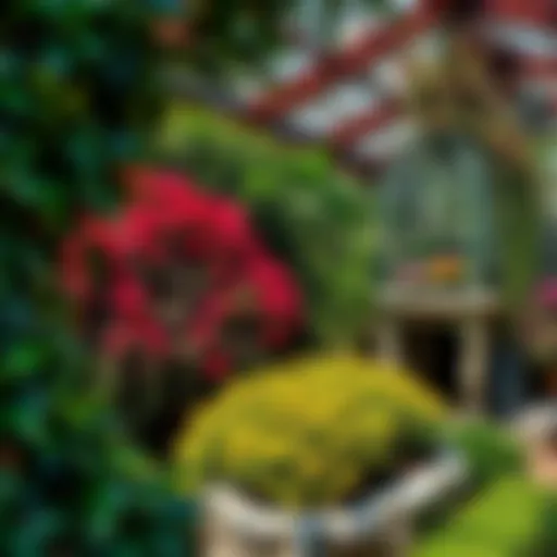 Lush garden showcasing diverse horticultural techniques