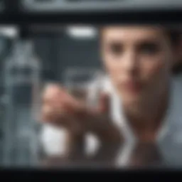 Clear water sample in a laboratory setting