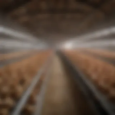 A well-maintained large chicken incubator in a modern poultry farm setting