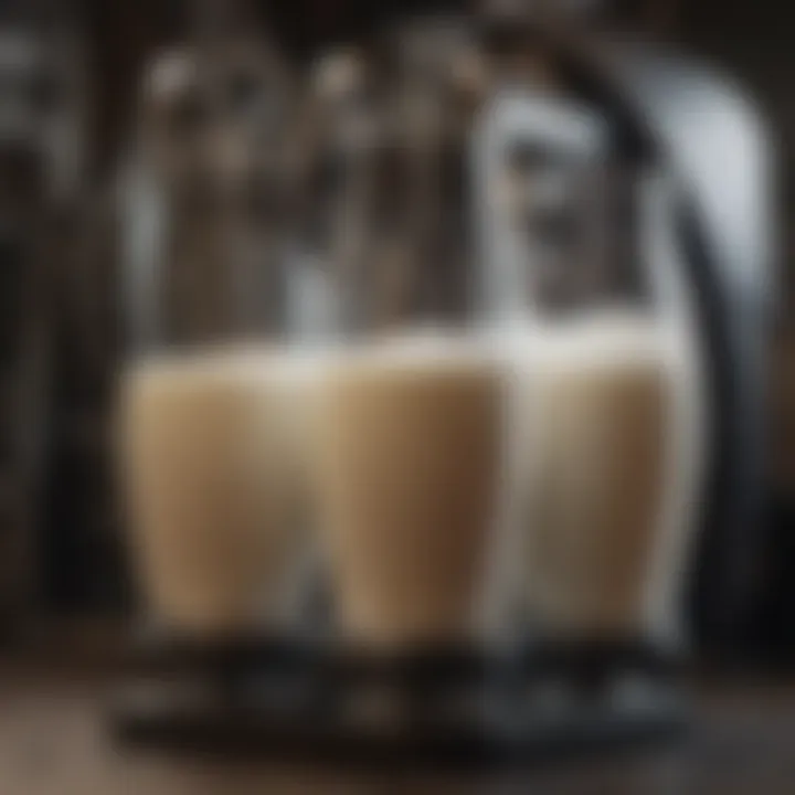 Close-up view of milker machine specifications and features