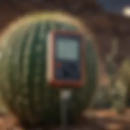 High-quality moisture meter measuring soil for cacti