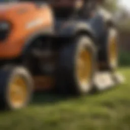 Close-up of a mower bag attachment showcasing its design and features