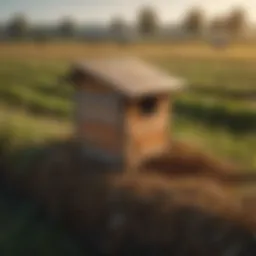 A well-designed nesting box in a vibrant agricultural field