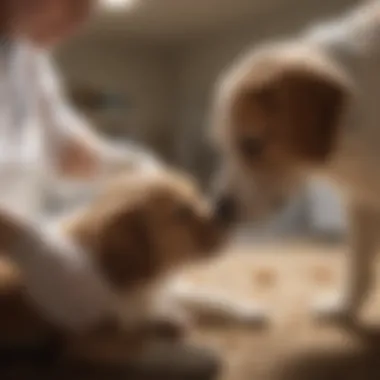 Puppy receiving medication with the guidance of a veterinarian