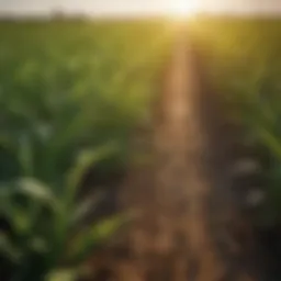 Vibrant agricultural field showing diverse plant species affected by paraquat