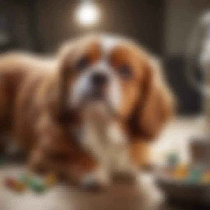 Pet receiving treatment in a clinical setting