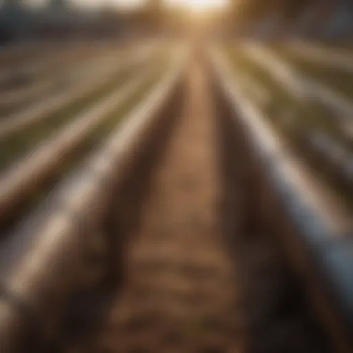 Diverse types of pipe conduits used in agriculture