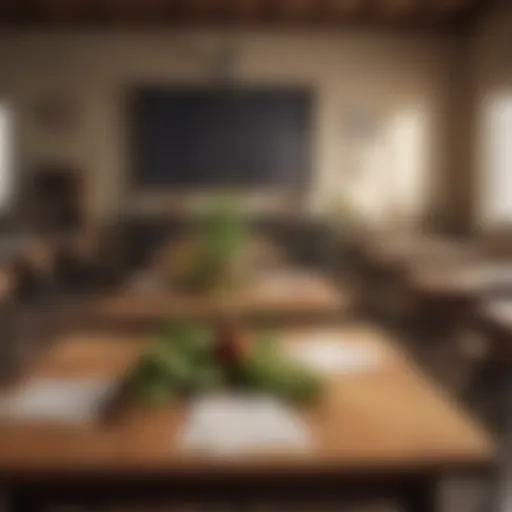 Illustration depicting progressive numbers in a classroom setting