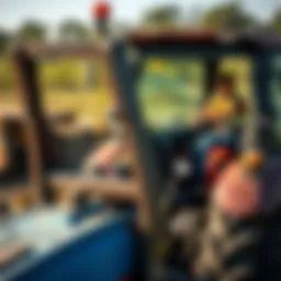 Quick attach pallet fork frame mounted on a tractor