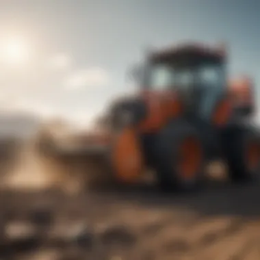 Demonstration of rock removal attachment in action during agricultural work