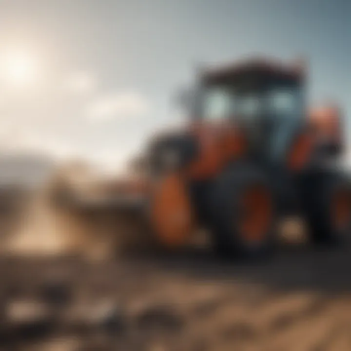 Demonstration of rock removal attachment in action during agricultural work