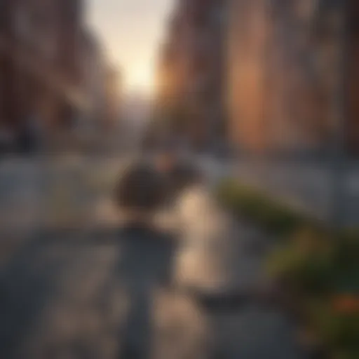 A detailed view of rodent traps set in an urban environment