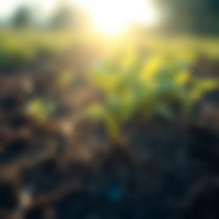 Visual representation of soil composition affecting root growth