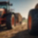 A round bale mover in action on a farm