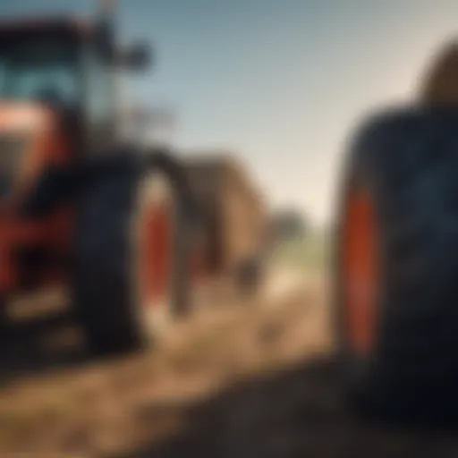 A round bale mover in action on a farm