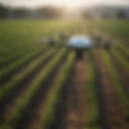 Drone surveying agricultural fields