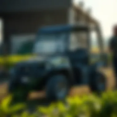 Demonstration of utility vehicle's versatility on the farm