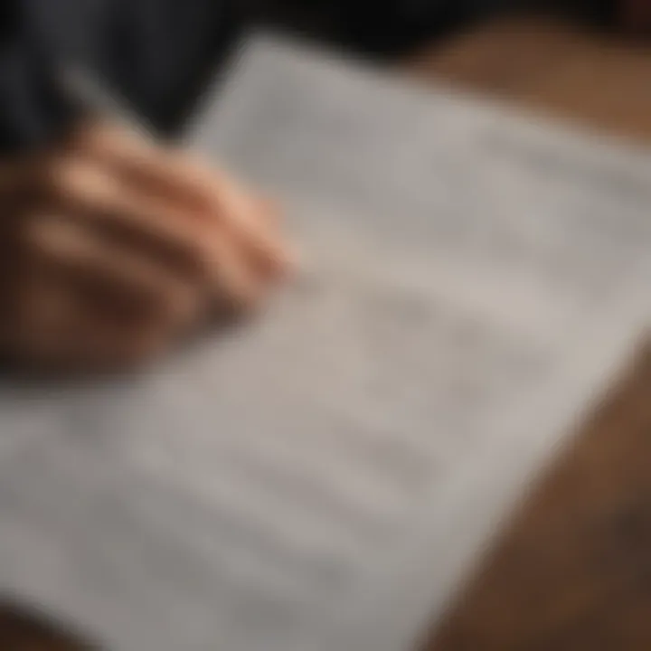 Close-up of a person reviewing social security documents