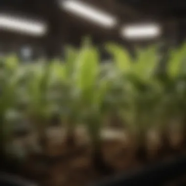 Enhancing Plant Health with Grow Lights A close-up of a plant thriving under grow lights