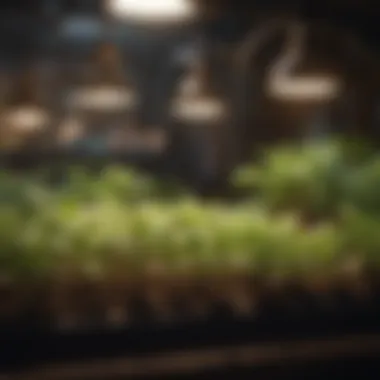 Types of Starter Grow Lights Different types of grow lights arranged aesthetically