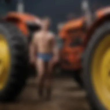 Close-up of Streaker tractor mechanics