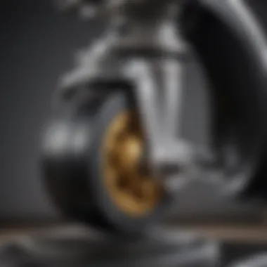 Detailed Structure of a Swivel Caster Close-up view of a swivel caster showcasing its intricate wheel design and bearing mechanism.