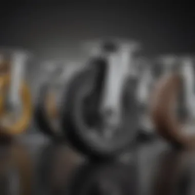 Diverse Designs of Swivel Casters Variety of swivel casters displayed side by side to highlight different designs and materials.