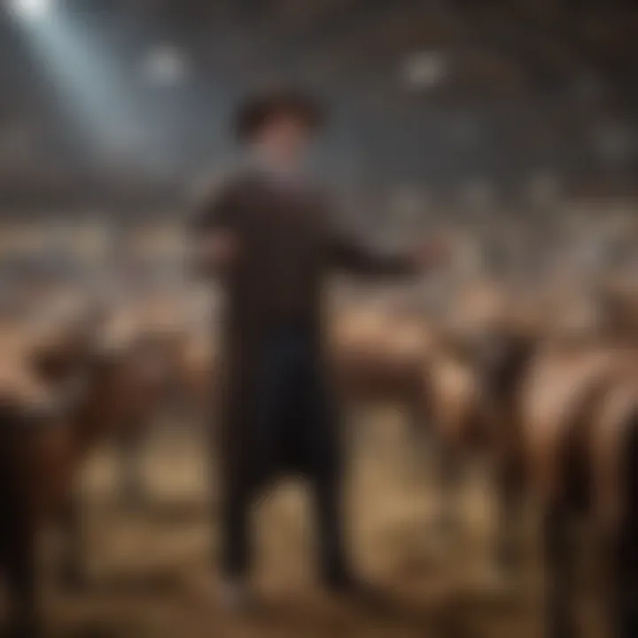 Auctioneer energetically facilitating the bidding process