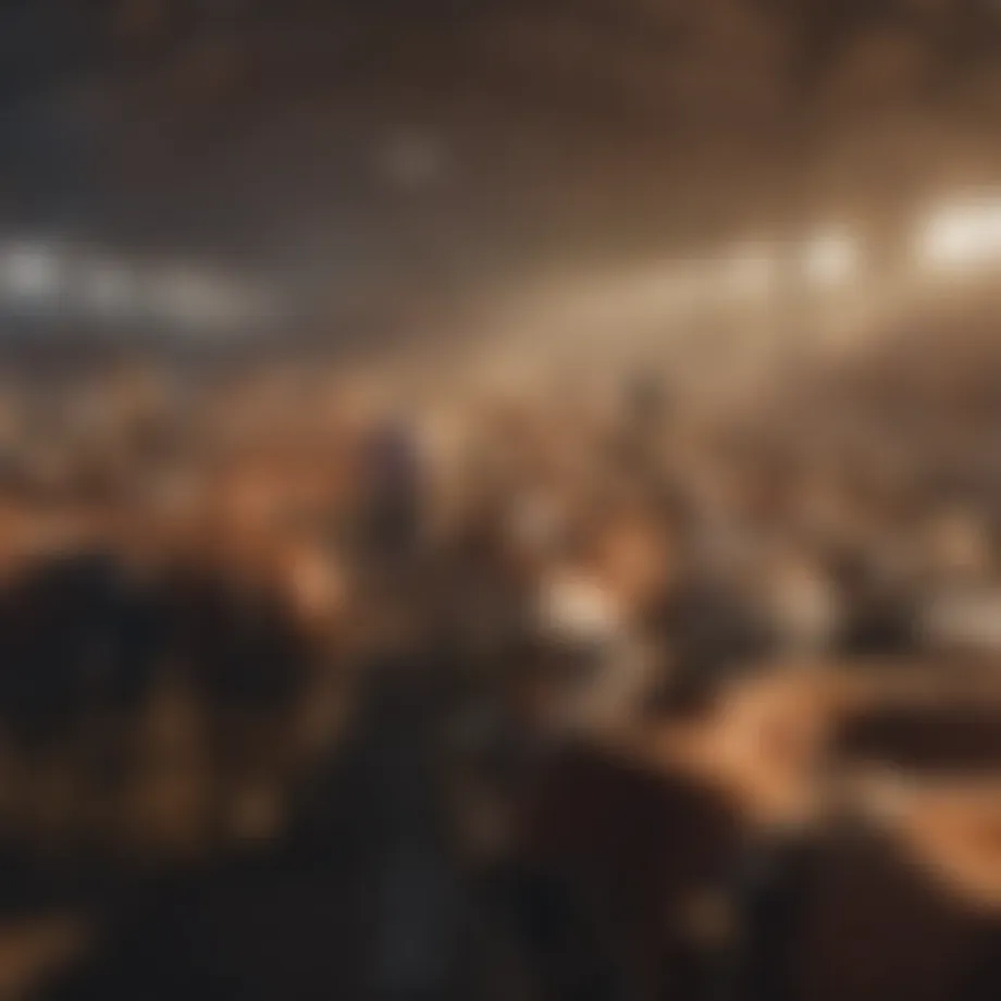 Energetic cattle auction atmosphere with bidders engaged