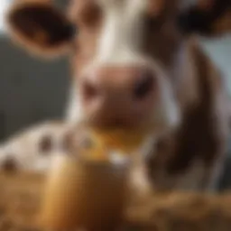 Close-up of a cow teat dipper showcasing its design