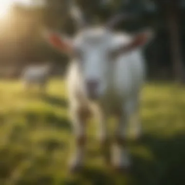 Goat grazing in a pasture