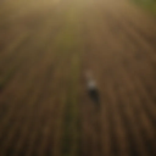 Aerial view of diverse agricultural fields