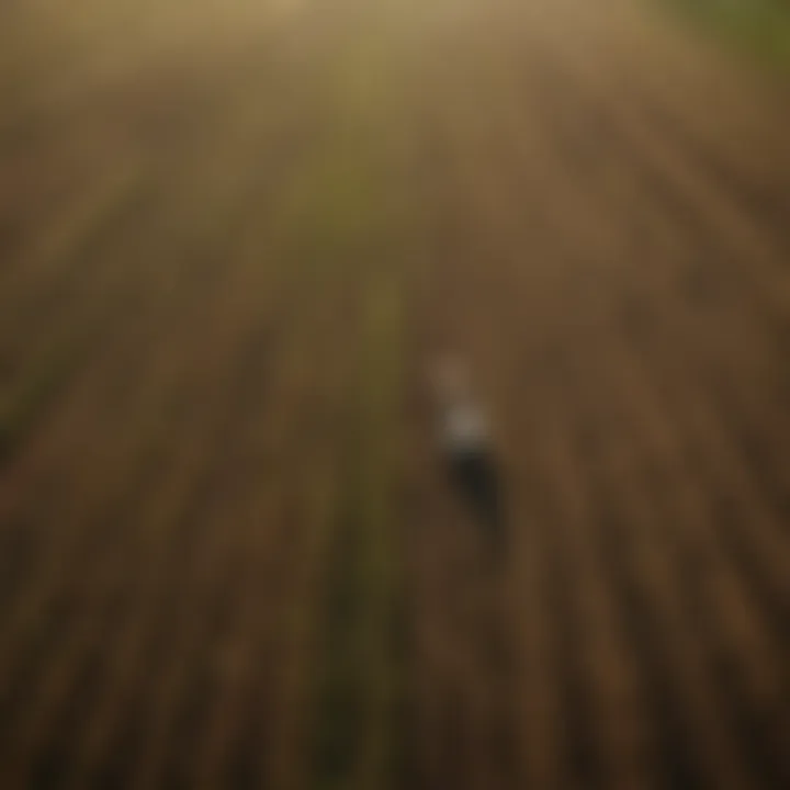 Aerial view of diverse agricultural fields