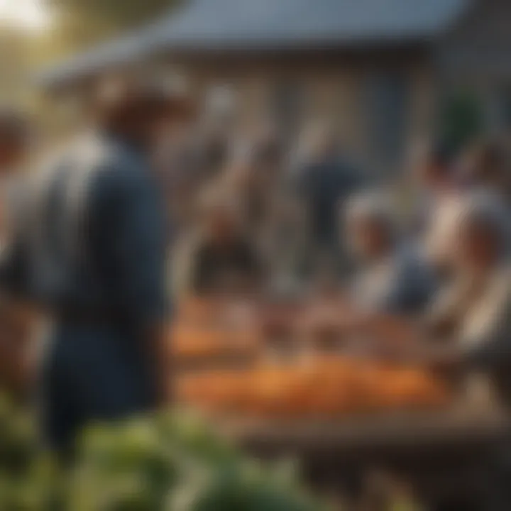 Farmers collaborating in a community meeting