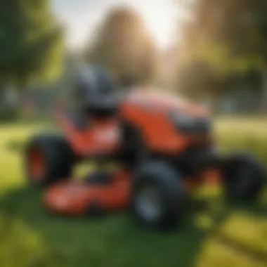 Close-up of the innovative design of a zero turn mower