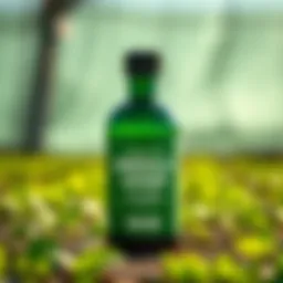 A bottle of Emerald Harvest pH Down with a vibrant background