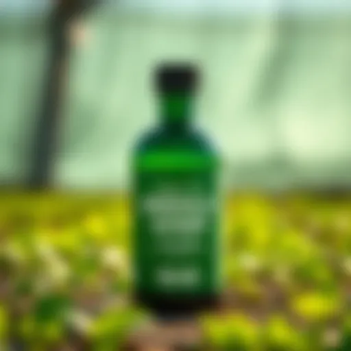 A bottle of Emerald Harvest pH Down with a vibrant background