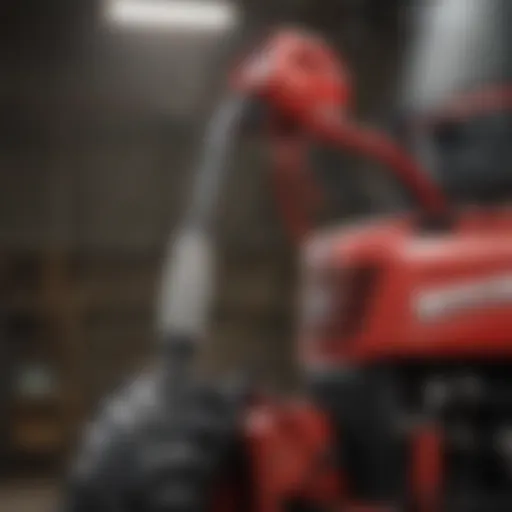 Detailed view of a tractor supply sprayer wand showcasing its nozzle and handle design