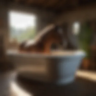 Zesterra Tub in Action Zesterra equine tub in a stable setting