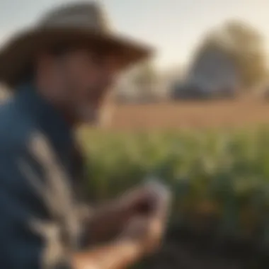 Farmers engaging with USDA representatives for assistance