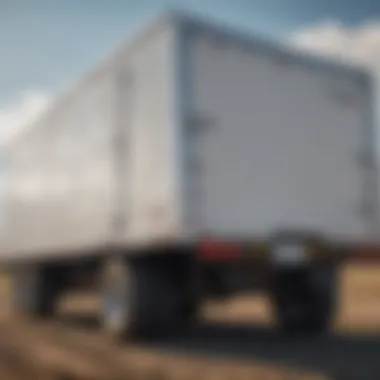 A close-up view of a Timpte trailer showcasing its durable construction.