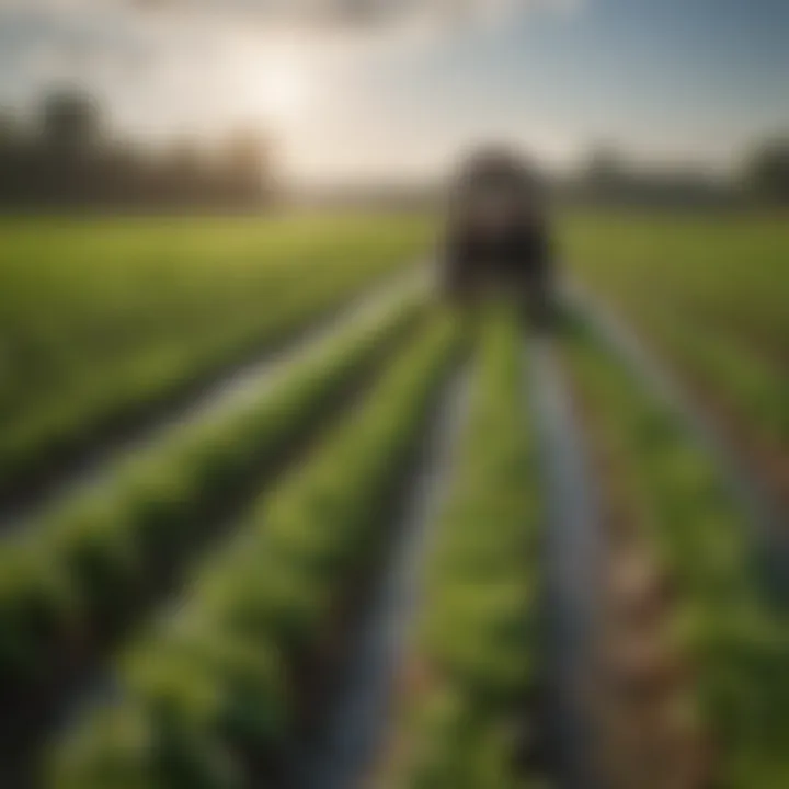 An agricultural field demonstrating the use of marine nutrients.