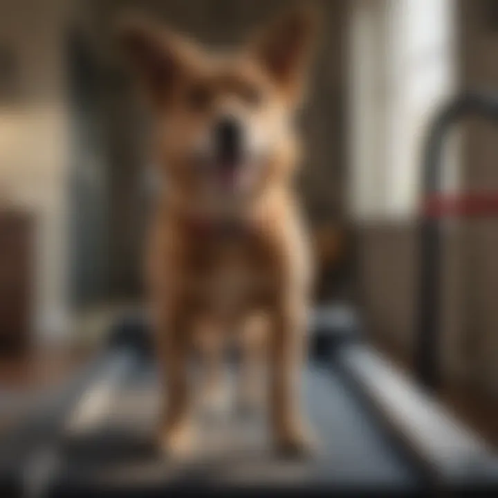 A dog using a Dog Pacer treadmill with joy.