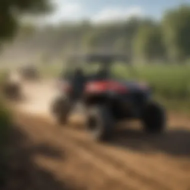 Utilizing UTVs for Sustainable Farming Practices A farmer using a UTV for sustainable farming practices.