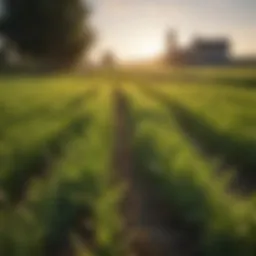 Vibrant green cover crops flourishing in a field